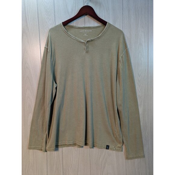 Lucky Brand Men's Long Sleeve Shirt Green Size XXL Venice Burnout Crew Neck - Picture 1 of 6